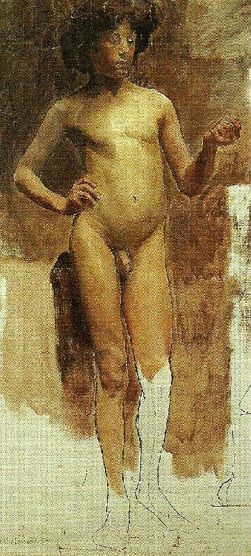 Carl Wilhelmson studie av naken manlig modell oil painting picture